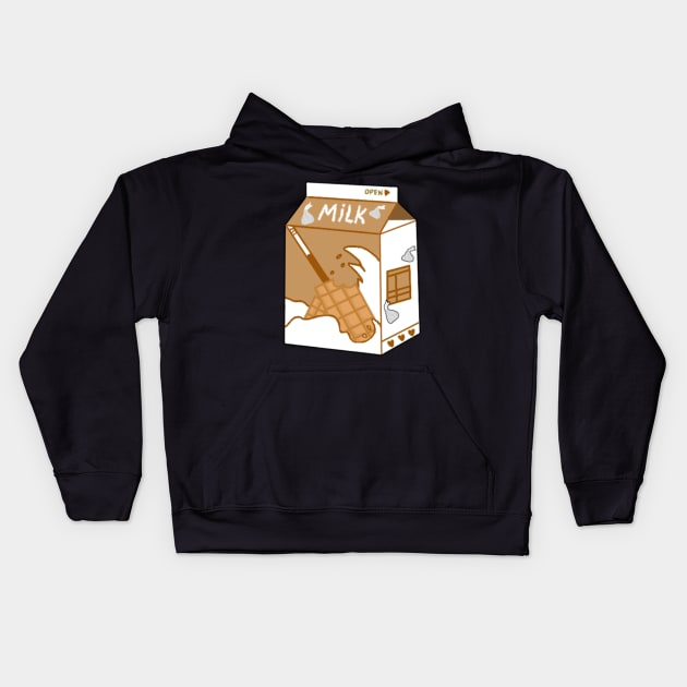 Chocolate milk Kids Hoodie by chillayx